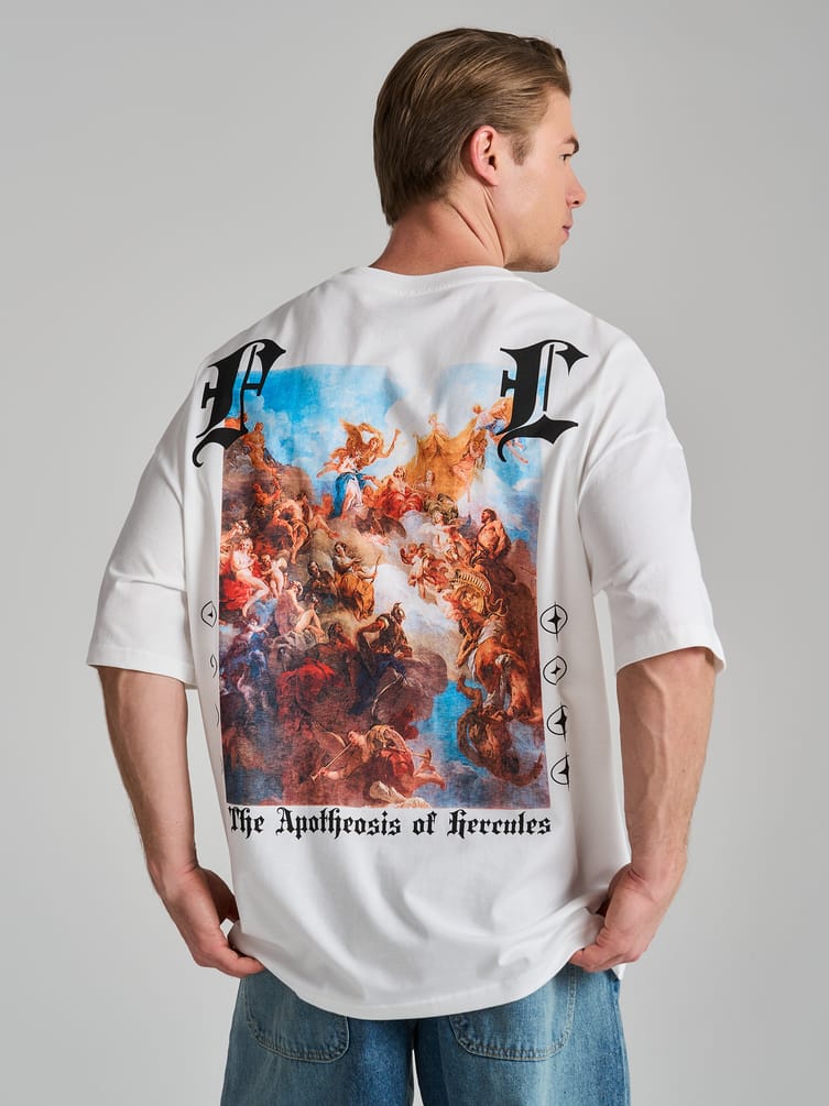 Футболка оверсайз с принтом на спине