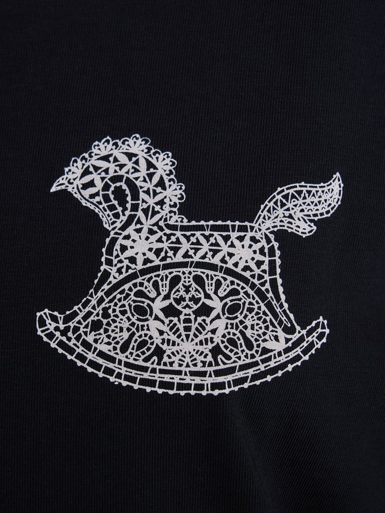 Лонгслив с принтом лошадки-качалки Russian Vibes