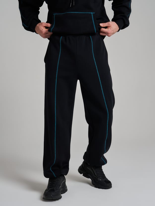 Тёплые брюки оверсайз с начёсом