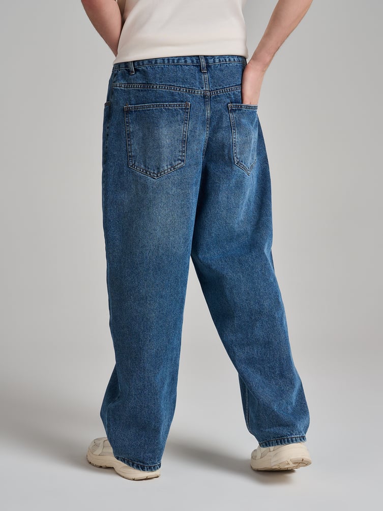 Джинсы багги широкие