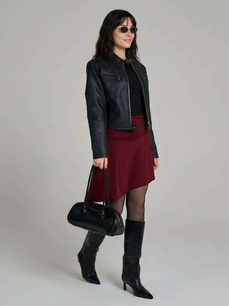 Мини юбка асимметричная с широким поясом