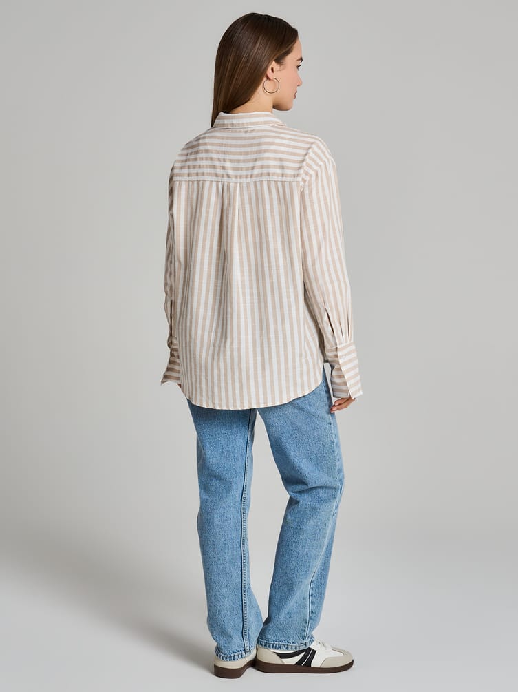 Плотная классическая рубашка в полоску