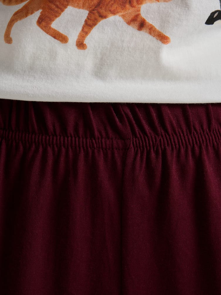 Пижама с принтом котиков и брюками