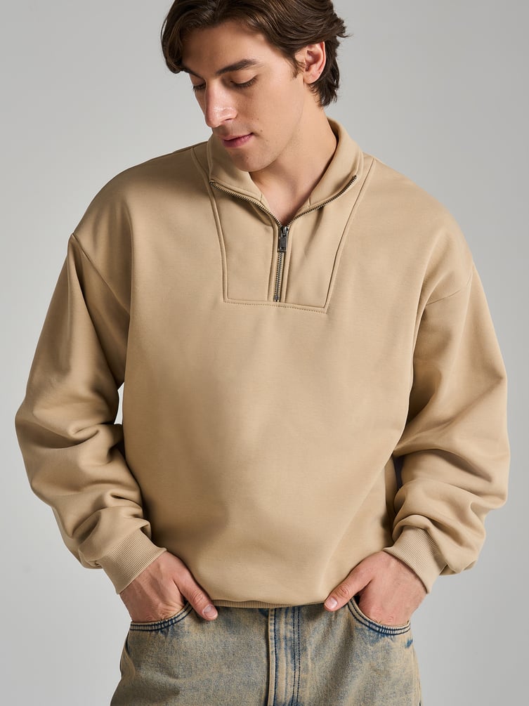 Утепленный свитшот Half zip с начесом