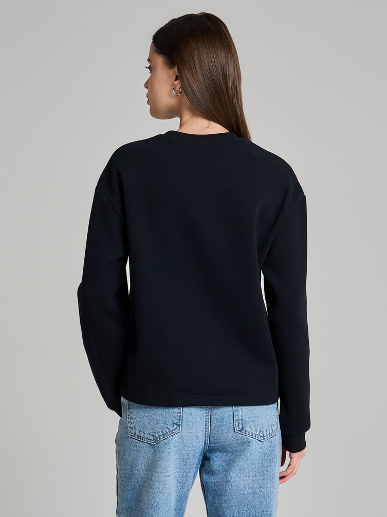 Трикотажный свитшот в рубчик