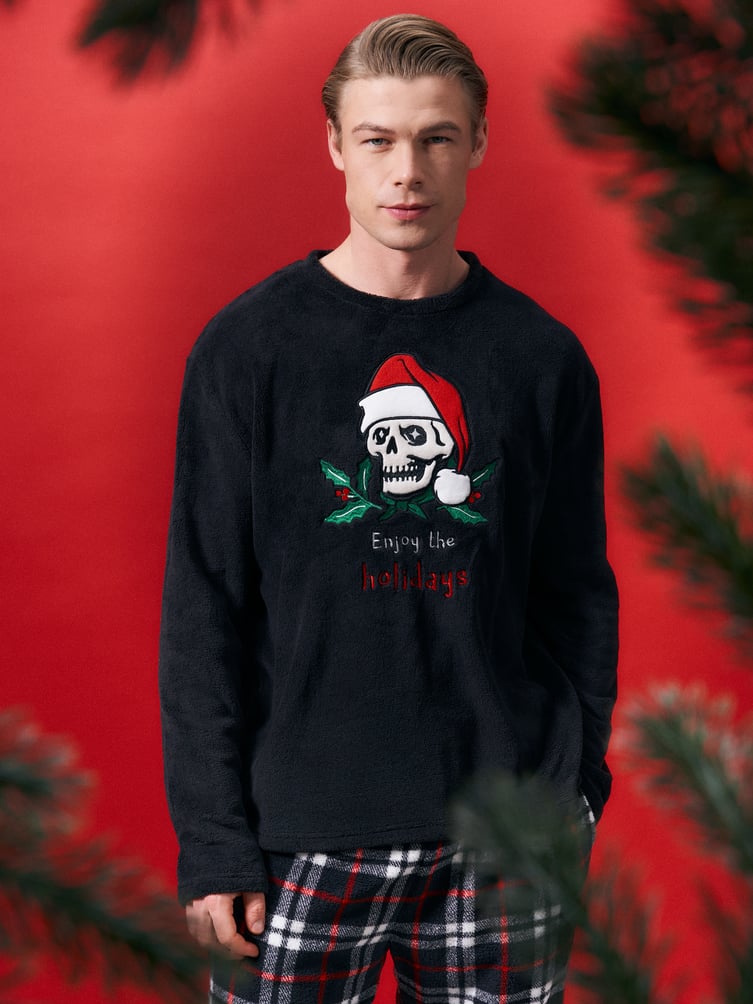 Плюшевая пижама со штанами