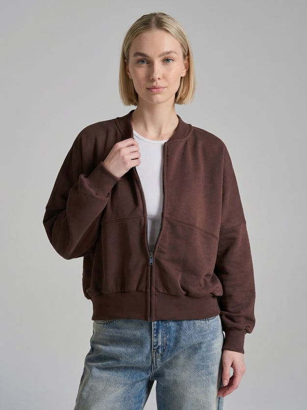 Толстовка бомбер укороченная