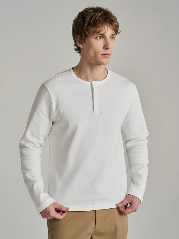 Лонгслив из хлопка с пуговицами