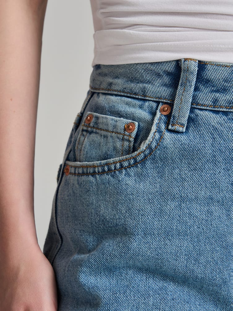 Джинсы широкие с завышенной талией