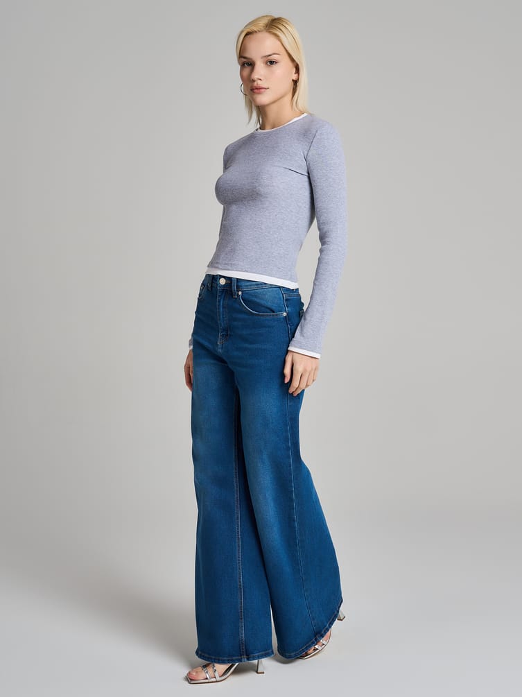 Лонгслив приталенный с длинным рукавом