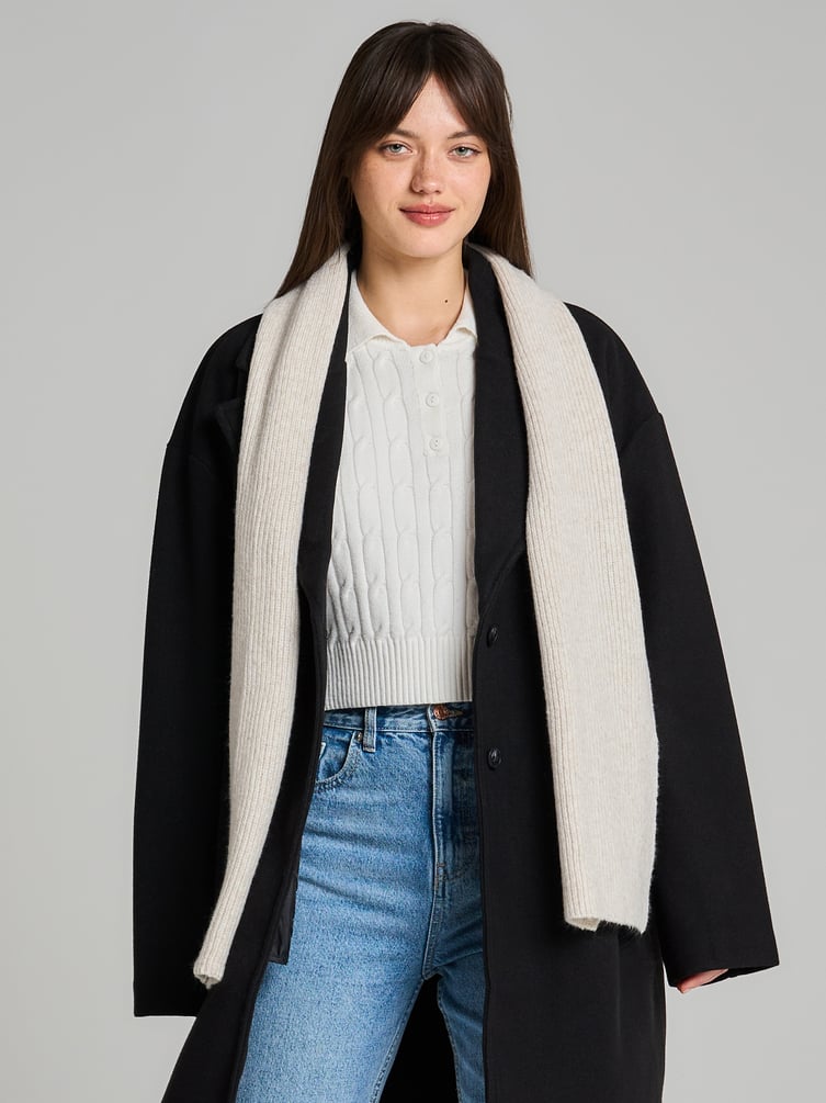 Зимний однотонный шарф