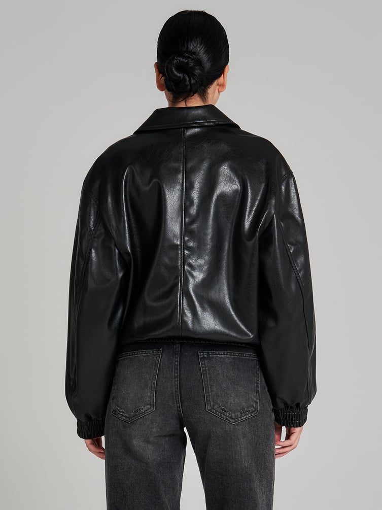 Куртка кожаная бомбер