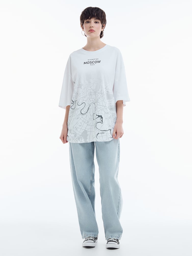Футболка оверсайз с принтом Москва