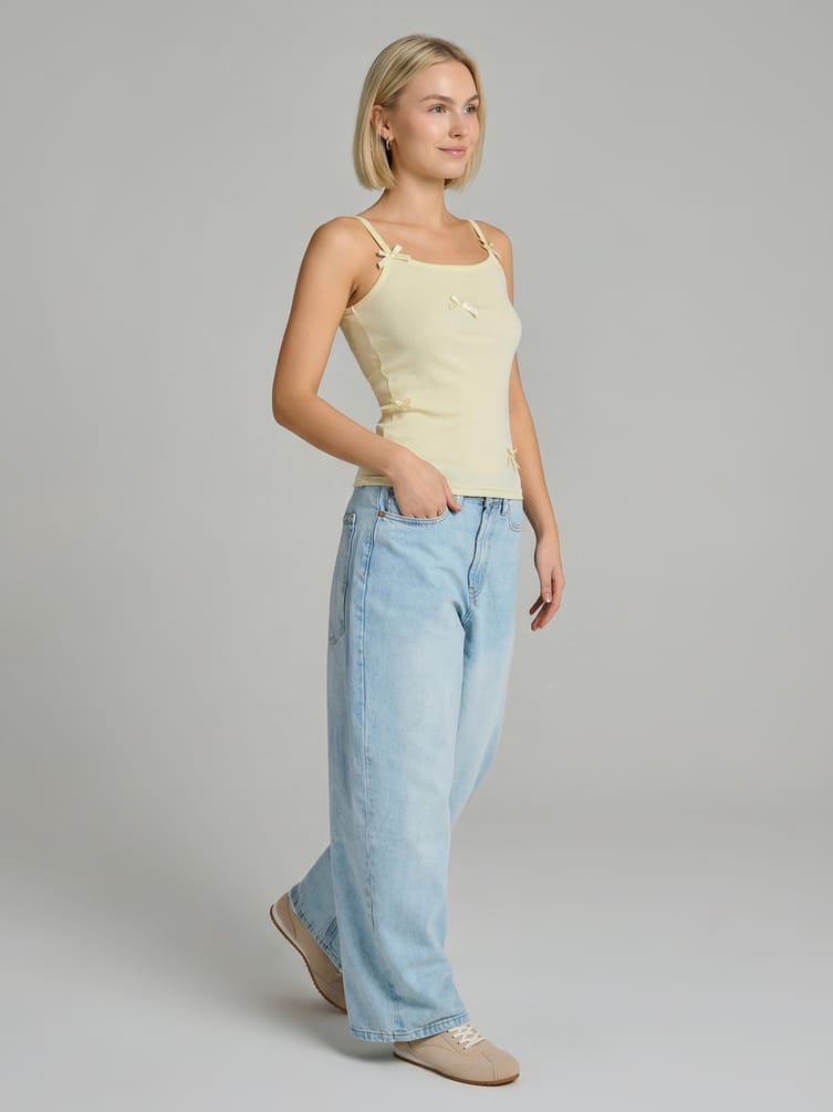 Джинсы багги широкие с вареным эффектом