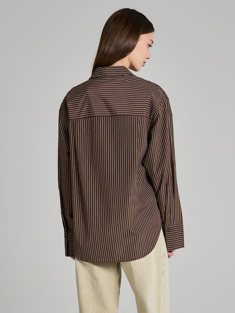 Удлиненная рубашка в полоску