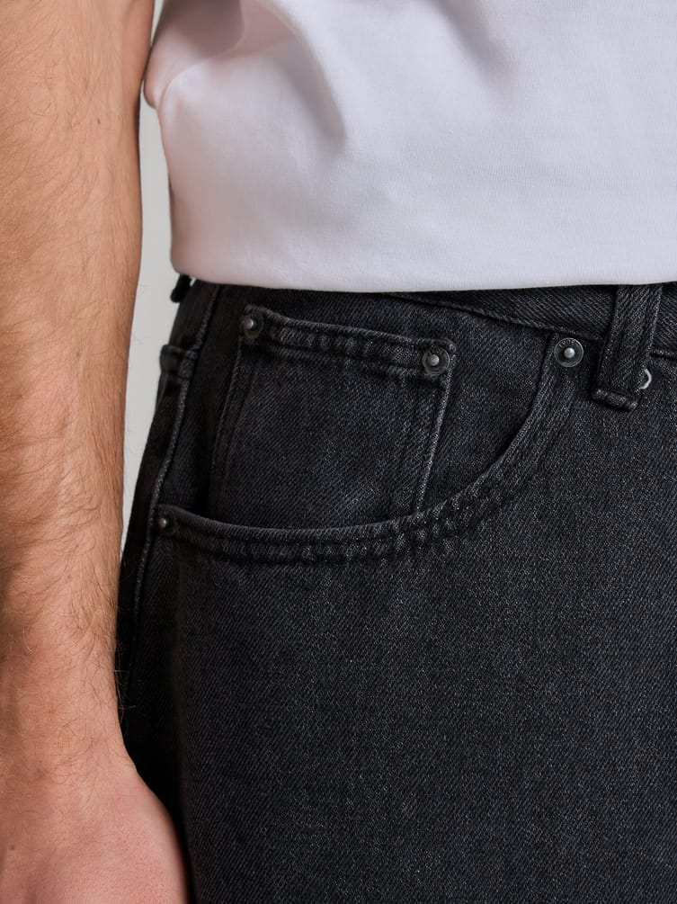 Джинсы багги широкие с вареный эффектом