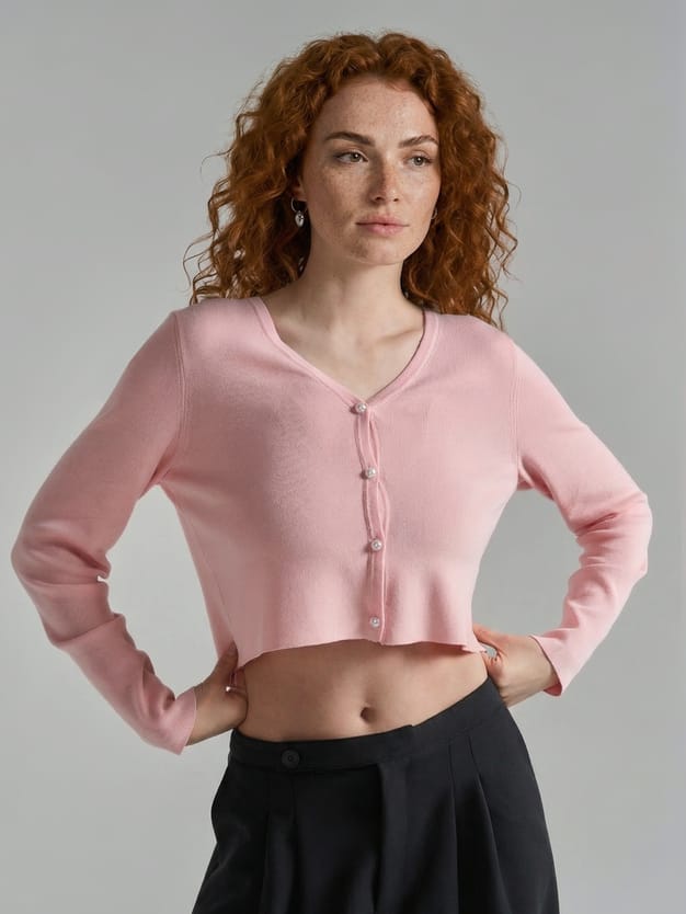 Кардиган укороченный на пуговицах