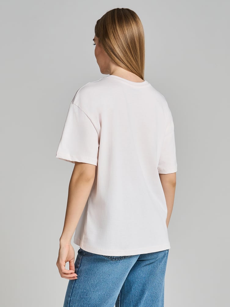 Хлопковая футболка оверсайз с надписью