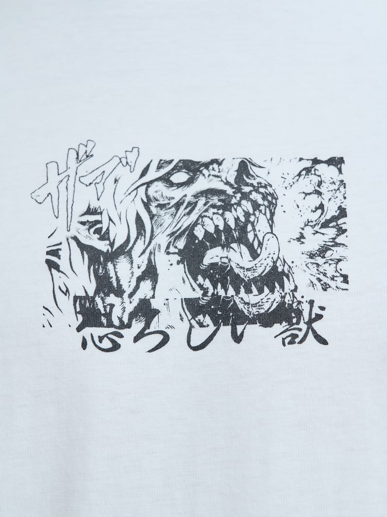 Футболка с принтом аниме монстра