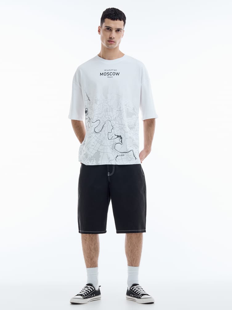 Футболка оверсайз с принтом Москва