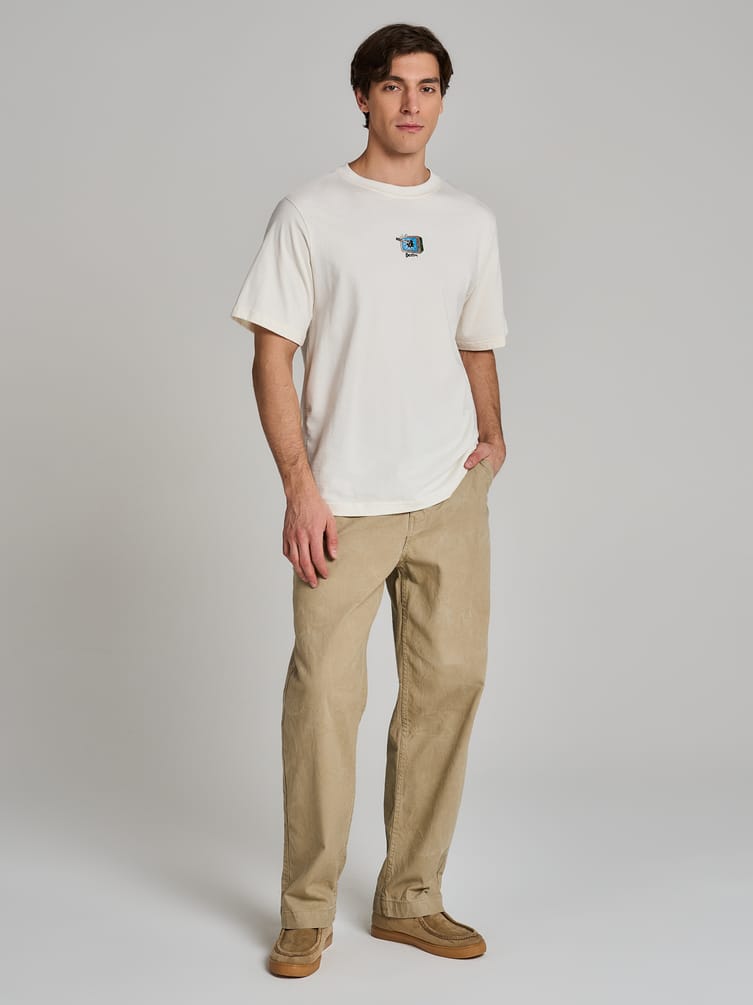 Зауженные брюки с вареным эффектом