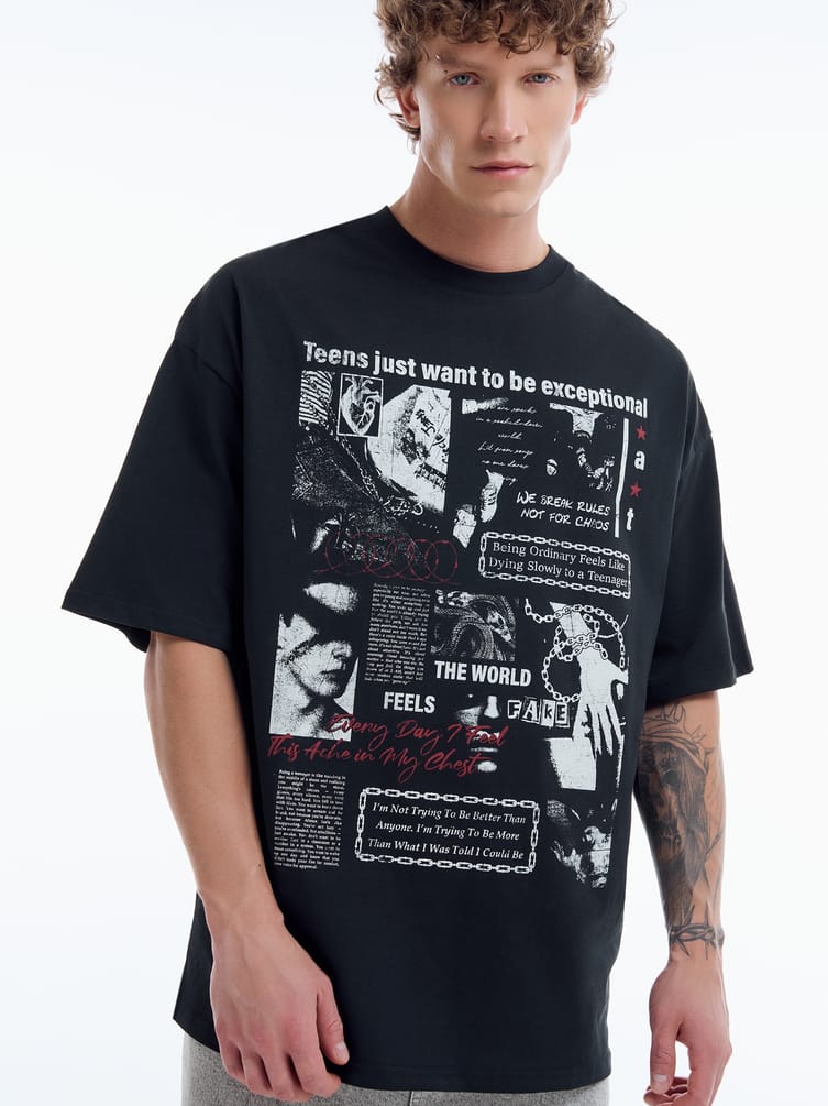 Футболка оверсайз с хоррор принтом