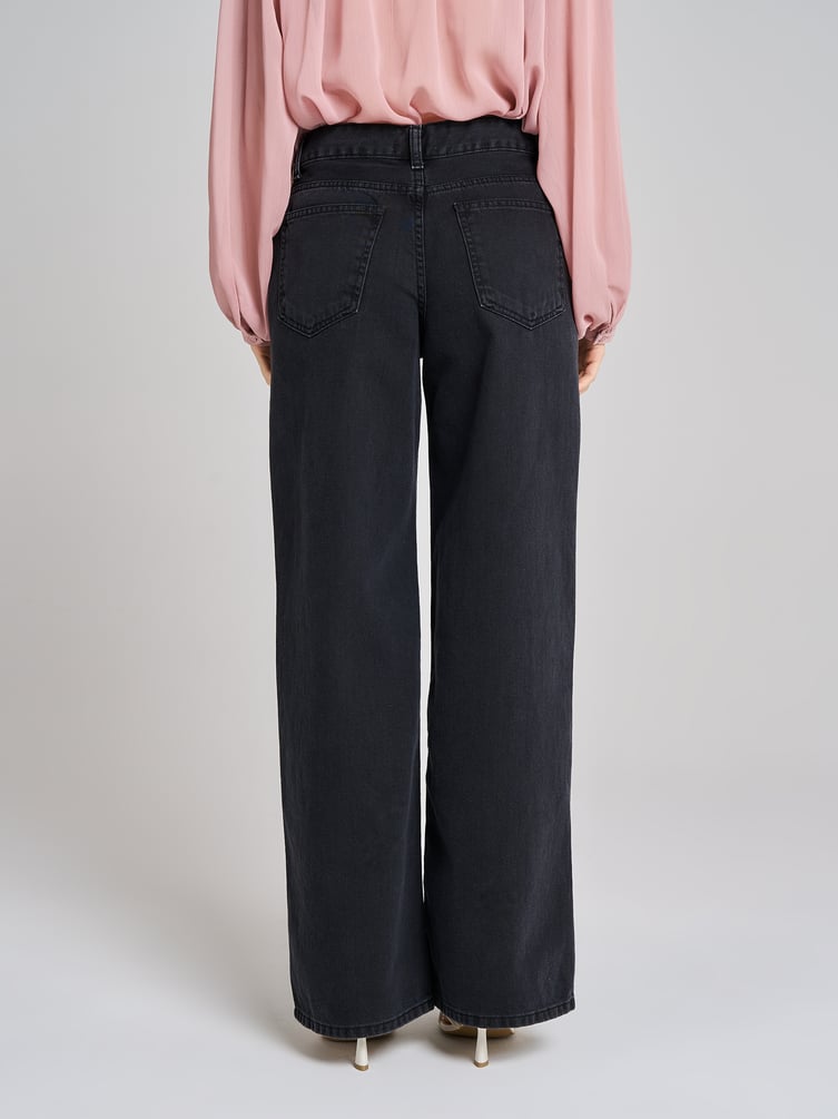 Джинсы багги с вареным эффектом