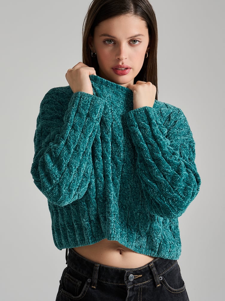 Джемпер трикотажный с косами