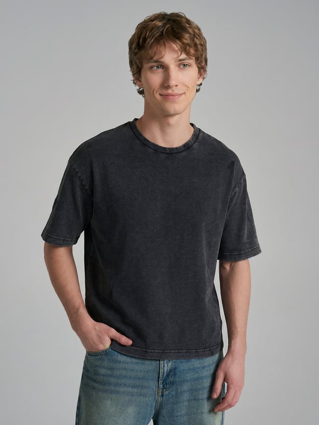 Футболка оверсайз гранж с вареным эффектом