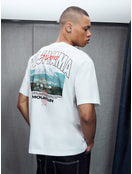 Футболка из хлопка с принтом на спине