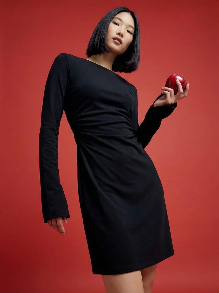 Мини платье с драпировкой