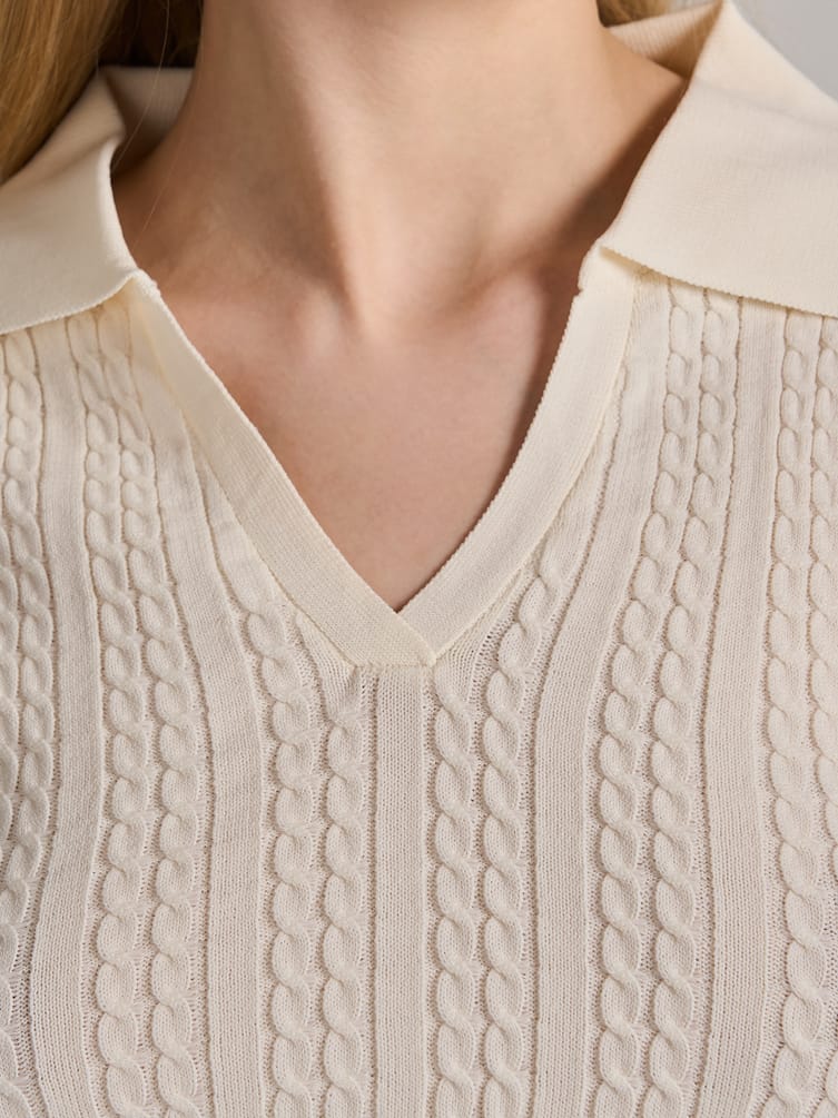 Пуловер трикотажный с косами