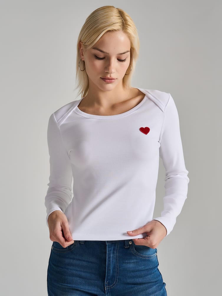 Лонгслив с нашивкой сердце