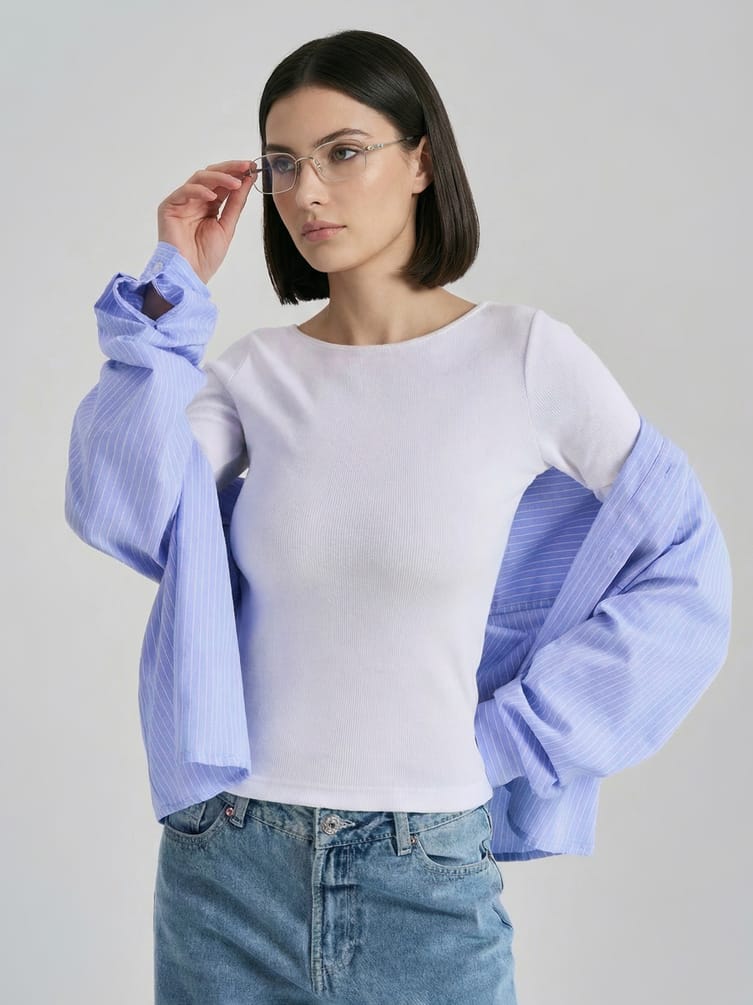 Лонгслив приталенный