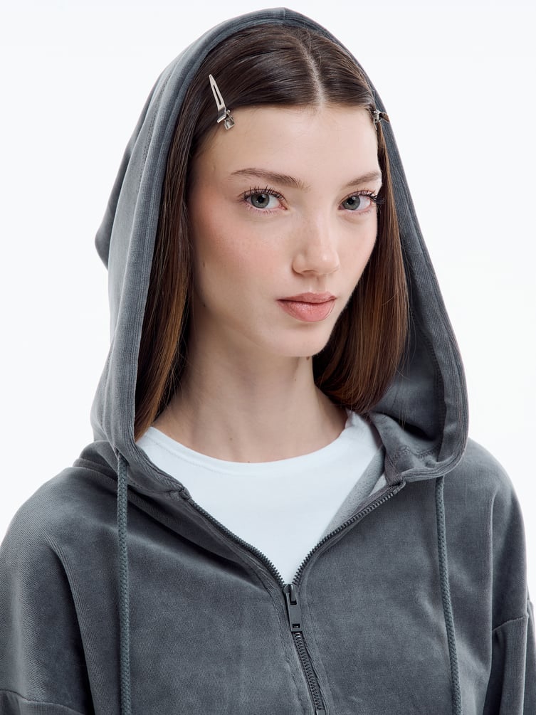 Домашняя вельветовая Half zip толстовка