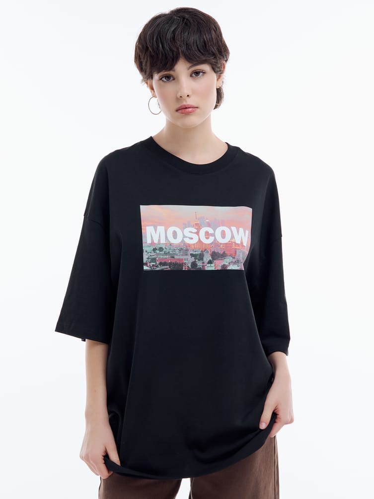 Футболка оверсайз с принтом Москва