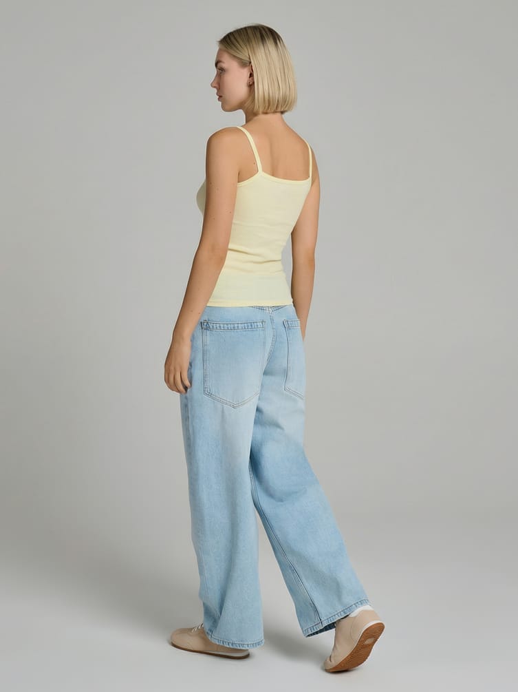 Джинсы багги широкие с вареным эффектом