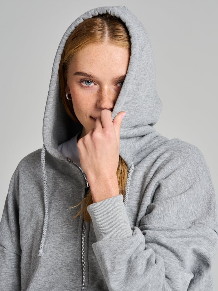 Зип худи оверсайз со стразами на спине