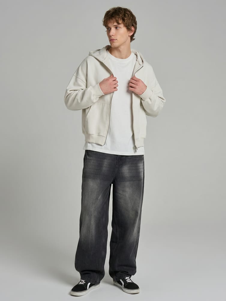 Зип худи с принтом льва на спине