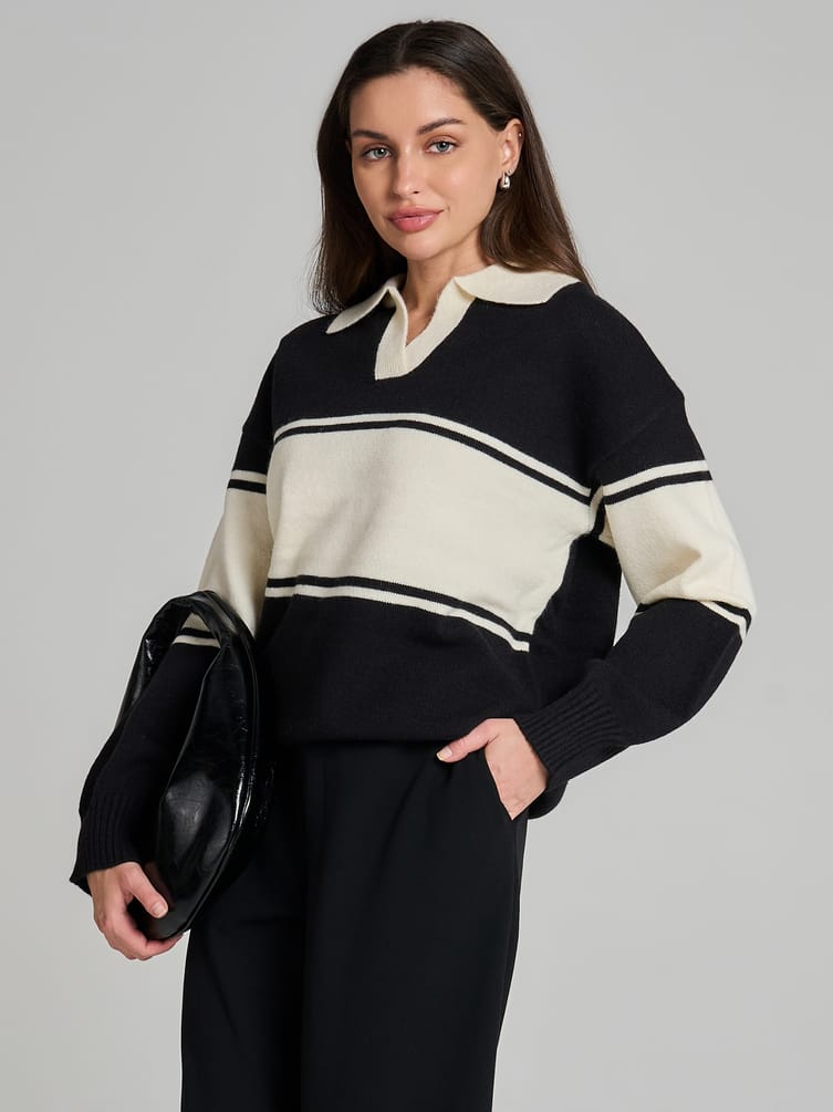 Свитер поло в плоску