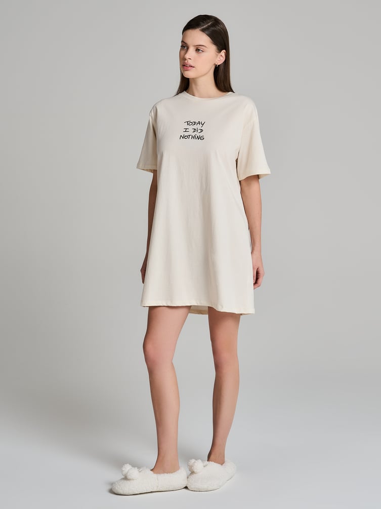 Ночная сорочка из хлопка с надписью