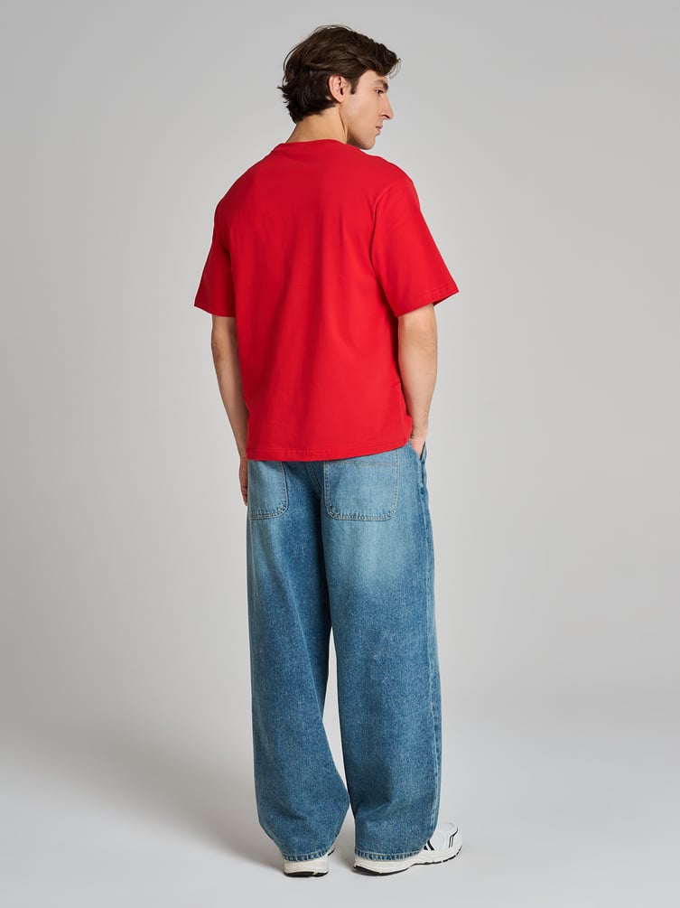 Футболка свободного кроя из хлопка с принтом