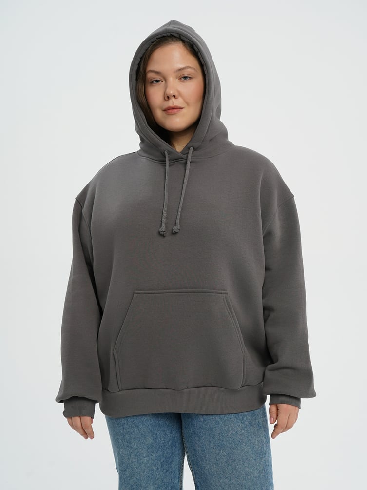 Утепленное худи Plus Size
