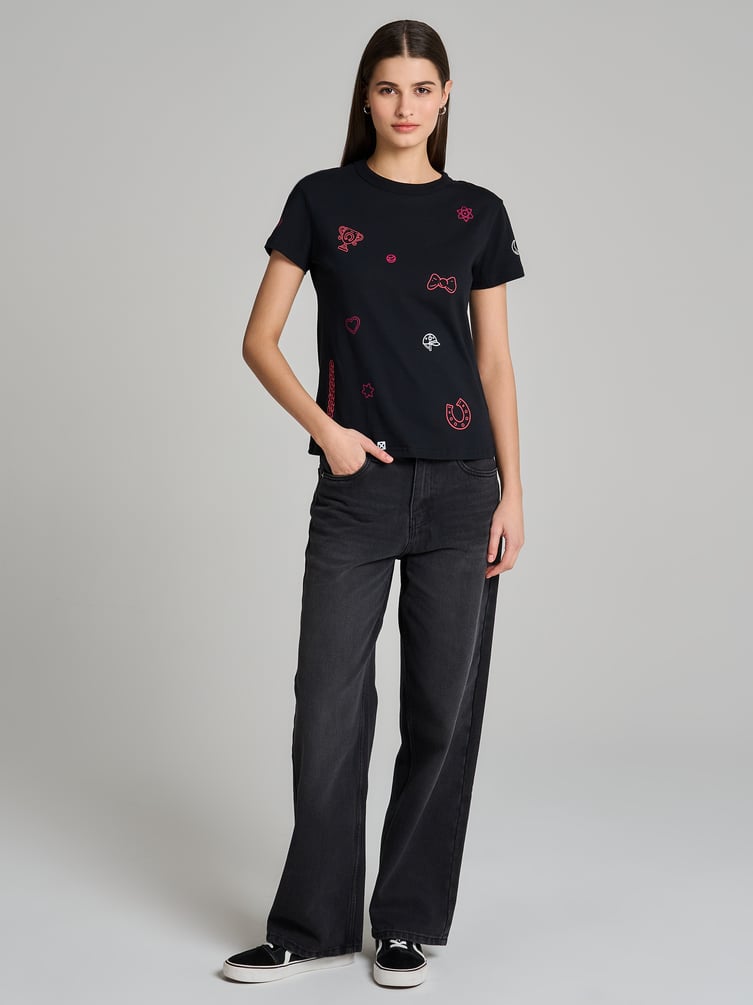 Хлопковая футболка с принтом