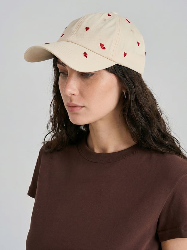 Бейсболка с вышивкой сердца