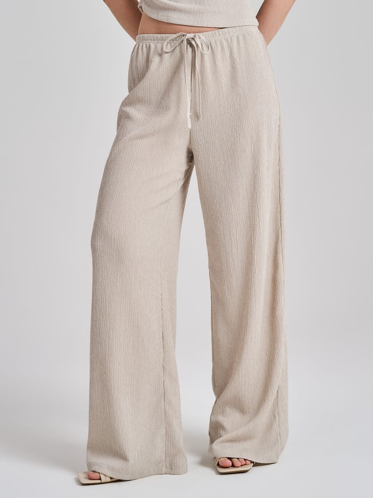 Брюки прямые из жатой ткани