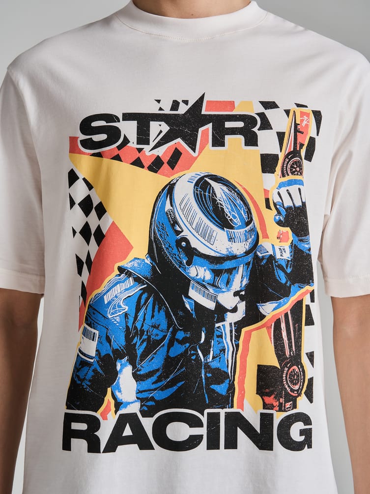Футболка с принтом гонщика
