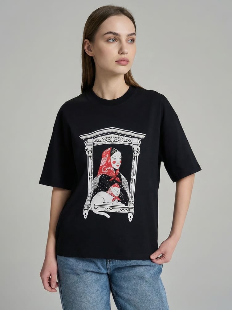 Футболка оверсайз с принтом Russian Vibes