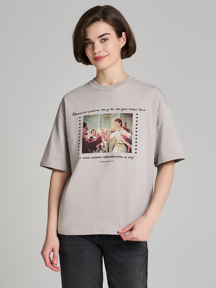 Футболка оверсайз с принтом Мосфильм