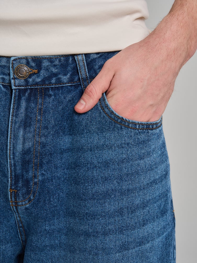 Джинсы багги широкие